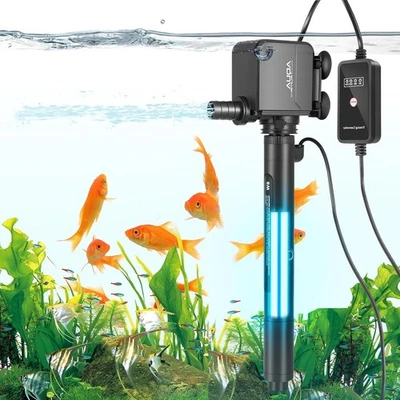 Luqixcey Fish Tank Filter, 600L/H UV Sterilizer for Aquarium, Green Water Clean - Image 1 of 4