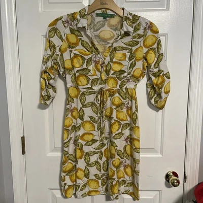 Vestido para mujer Alex & Parker talla mediana cordón cintura amarillo floral Foto 1 de 4