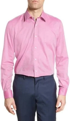 Camisa Ted Baker Endurance Para Hombre Rosa Knowlan Estampado Diamante 16.5 34/35 $120 NUEVA Foto 1 de 4