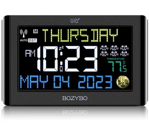 Digital Clock with 6 Alarm Clocks: Atomic Clock with Indoor Temperature Self ... - Bild 1 von 7