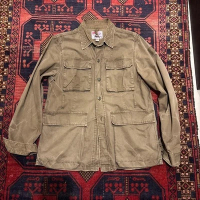 PRPS Algodón Militar Camisa Chaqueta Prendas Exteriores Caqui Verde Modelo Temprano L Foto 1 de 4