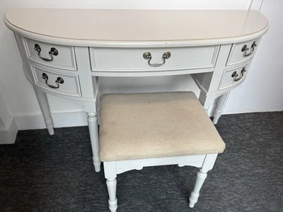 Laura Ashley Clifton Dressing Table And Stool Dove Grey - Image 1 of 4