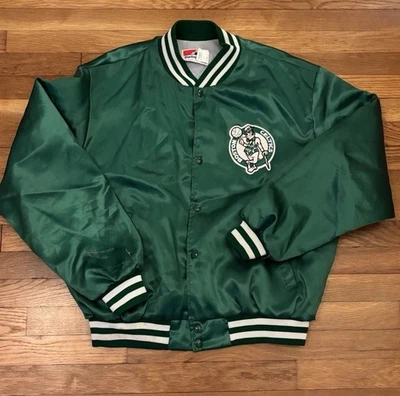 Chaqueta de bombardero de satén Swingster vintage de los años 80 de los Boston Celtics para hombre talla XL Foto 1 de 4