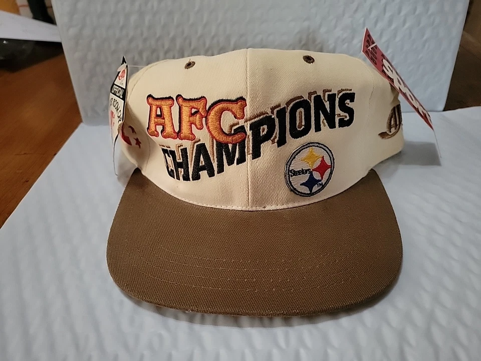Vintage Pittsburgh Steelers 1995 AFC Champions AJD Snapback Hat  NFL New W/ Tag - Image 1 of 4