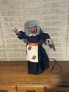 Vintage Telco Animado Bruja Movimiento Halloween Decoración Funciona 24" - Imagen 1 de 4