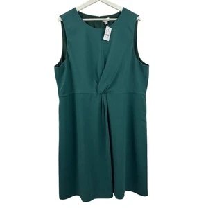 NWT J. Crew Knot Front Green Sheath Dress Size 20 - Picture 1 of 6