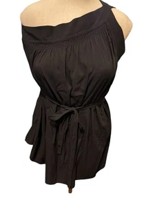 Helmut Lang Black Asymmetrical Off Shoulder Blouse Size Xs - Picture 1 of 9