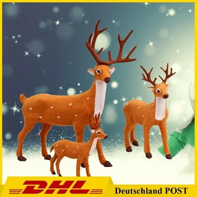 3stk Weihnachten Atmosphäre Hirsch Elch Dekoration Rentier Tische Dekor - Bild 1 von 4