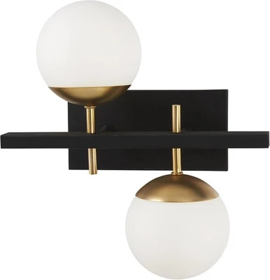 GEORGE KOVACS P1351-618 2 Light | Alt, preto resistente com ouro de outono  - Imagem 1 de 4