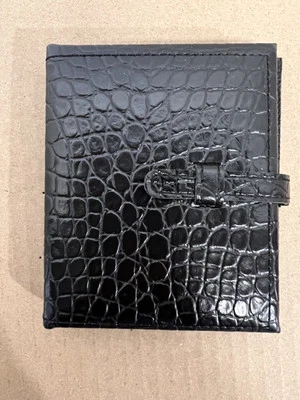 Mini álbum de fotos billetera portátil de cuero sintético negro álbum de fotos - Foto 1 de 4