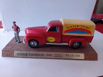 1/43 DODGE FOURGON 1940 "publicité américaine " solido socle bois numérote - Photo 1/4
