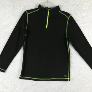 Mambo Australia Youth Jacket Fleece Black 1/4 Zip Neon Yellow Long Sleeve XL 18 - Picture 1 of 12