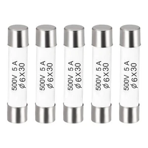 Ceramic Cartridge Fuses 5A 500V 6x30mm Fast Blow for Energy Saving Lamp 5pcs - Picture 1 of 4