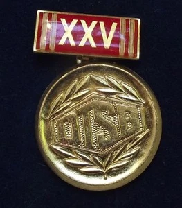 1982 DTSB Deutsches Turn und Sportfest 25 Jahre Jubiläum Medaille in Box Pin Anstecker - Bild 1 von 3