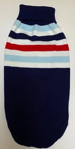 Dog Sweater/Coat. Warm, Knitted. Turtleneck. Navy, White, Red & Lt. Blue. Sz XXL - Picture 1 of 2