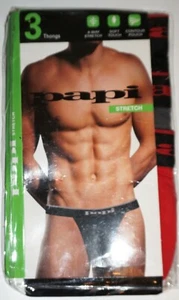 MEN'S 3 PACK PAPI COTTON THONGS SMALL - Picture 1 of 2