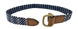 Janie And Jack Woven Leather Tab Belt 2T-3 Navy White - Picture 1 of 3