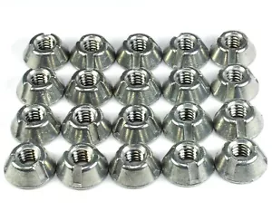 100pcs 1/4-20 Tri-Groove Tamper Proof Security Nut Zamak 5 Anti-Theft, Trident T - Picture 1 of 5