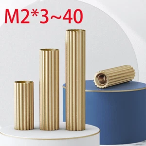 M2 Female Threaded Brass Round Standoff Space Knurled Column Double Pass Stud - Picture 1 of 10
