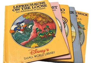 Disney Small World Library Adventure Books Lot of 5 Hardcover Grolier Vintage - Picture 1 of 13