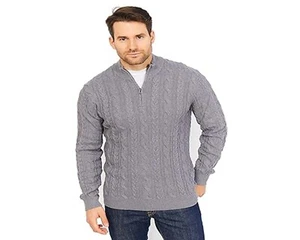 Jack Stuart Men’s Half-Zip Grey Knit Weave Jumper 100% Cotton Size XL - Picture 1 of 6