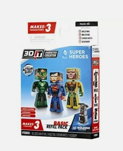3D It Creador de Personajes DC Comic Heroes Recarga Superman, Aqua Man, Linterna Verde - Imagen 1 de 1