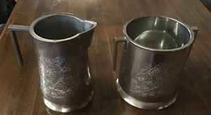 Vintage 4" Brass Sugar Bowl and Creamer, combined weight: 1 lb. 2 ou. - Picture 1 of 2