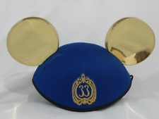 Club 33 50TH Anniversary Mickey Mouse Ears Blue w/ Gold Ears Disneyland RARE NEW