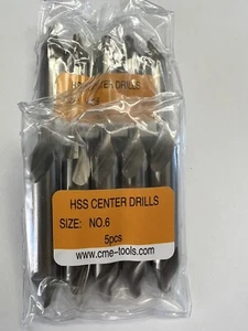 10pcs #6 center drills M2 HSS 7/32x1/2x3" #530-600 - Picture 1 of 3