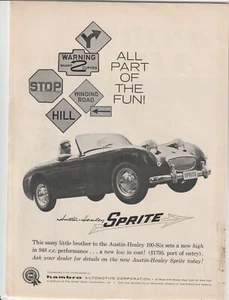 Original 1958 Austin-Healey Sprite Magazin Anzeige "Alles Teil des Spaßes!" - Bild 1 von 1