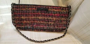 Talbots Tweed bolso embrague, negro/correa de cadena múltiple - Imagen 1 de 8