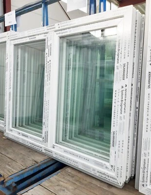 ABC - FENSTER Kunststofffenster (Kunststoff – Fenster) 150x120 cm bxh, (1500x1200 mm bxh),weiß