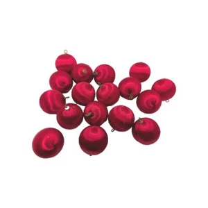 Vintage Set Of 17 Red Satin Ball Unbreakable Ornament Styrofoam - Picture 1 of 9