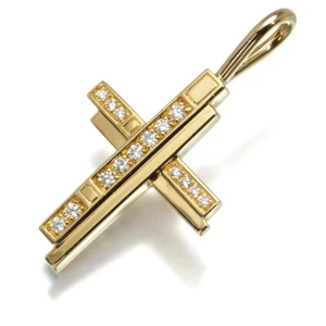 Auth HARRY WINSTON Pendant Traffic Cross Diamond 18K 750 Yellow Gold - Picture 1 of 5