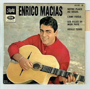 Enrico MACIAS Disque 45T EP 7" .. PLACE SOLEIL -FILLES PAYS -PATHE 836 Languette - Picture 1 of 3