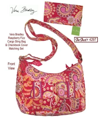 Vera Bradley Raspberry Fizz Cargo Sling Shoulder Bag  & Matching Checkbook Cover - Image 1 of 4