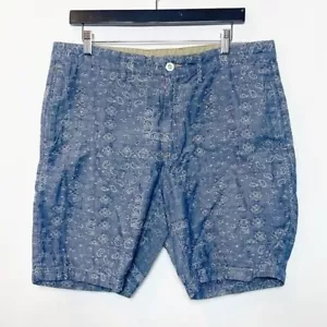 Robert Graham Paisley Chambray Denim Shorts Men's Size 36 Classic Fit Designer - Picture 1 of 8
