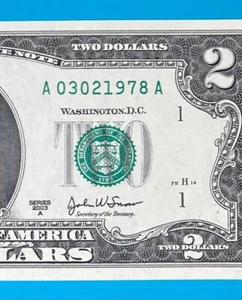 March 2, 1978 / 3 February 1978 : A 03021978 A BIRTHDAY NOTE $2 Two Dollar Bill - Picture 1 of 3