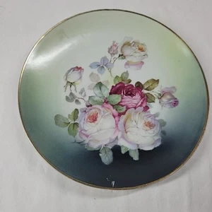 ANTIQUE 1905 Thomas Sevres Bavaria Plate 9" Hand Painted Roses Mothers Day  - Picture 1 of 4