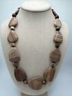 Mine Finds By Jay King Tan Brown Banded Sandstone Beaded Necklace 23-26”