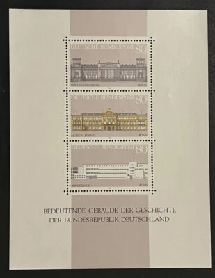 Travelstamps: Germany Stamps #1466 1986 Historic Buildings Souvenir Sheet MNH OG - Image 1 of 4