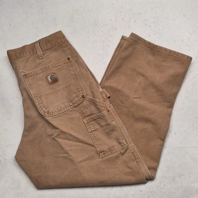 Jeans De Colección Carhartt B136 34x30 Marrón Tostado Carpintero Calce Doble Rodilla Desvanecidos Foto 1 de 4