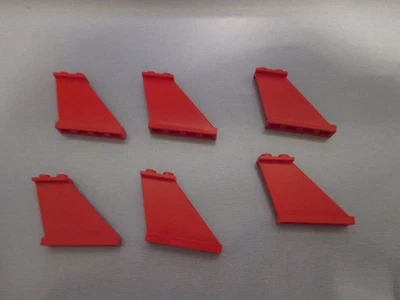 Lego; 6 Stück; Heckflügel; Leitwerk; 2340; Spoiler; 4x1x3;  (G); rot - Bild 1 von 4