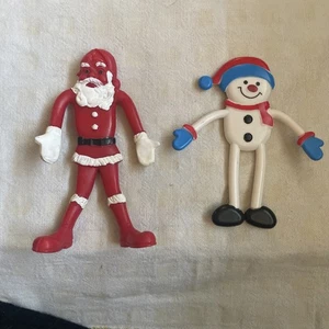 Figura de Papá Noel y muñeco de nieve flexible de vinilo - Imagen 1 de 10
