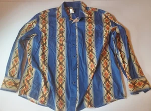 Wrangler Checotah Southwestern Aztec LS Western Pearl Snap Shirt Herren XXL  - Bild 1 von 5