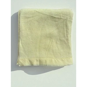 Manta de campamento vintage de acrílico satinado amarillo limón 82x78 - Imagen 1 de 5