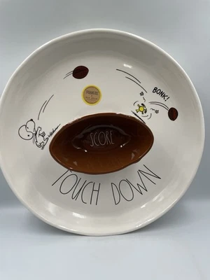 NUEVO Plato de touchdown de marcador de fútbol americano Rae Dunn Peanuts Snoopy & Woodstock Foto 1 de 4
