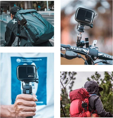 Mini estuche de transporte de PU negro para Go Pro Hero 13 negro, almacenamiento de viaje rígido... Foto 1 de 4