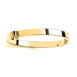 Vergoldetes Silber Jewelco London rechteckiges Rohr Manschette Armreif Armband 7 mm - Bild 1 von 3
