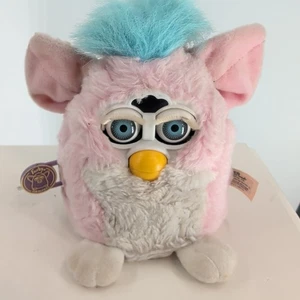 Vtg 1999 Tiger Electronics #70-940 Furby Baby Electronic Plush Toy Pink Blue - Picture 1 of 8